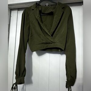 Green Cropped Long Sleeve